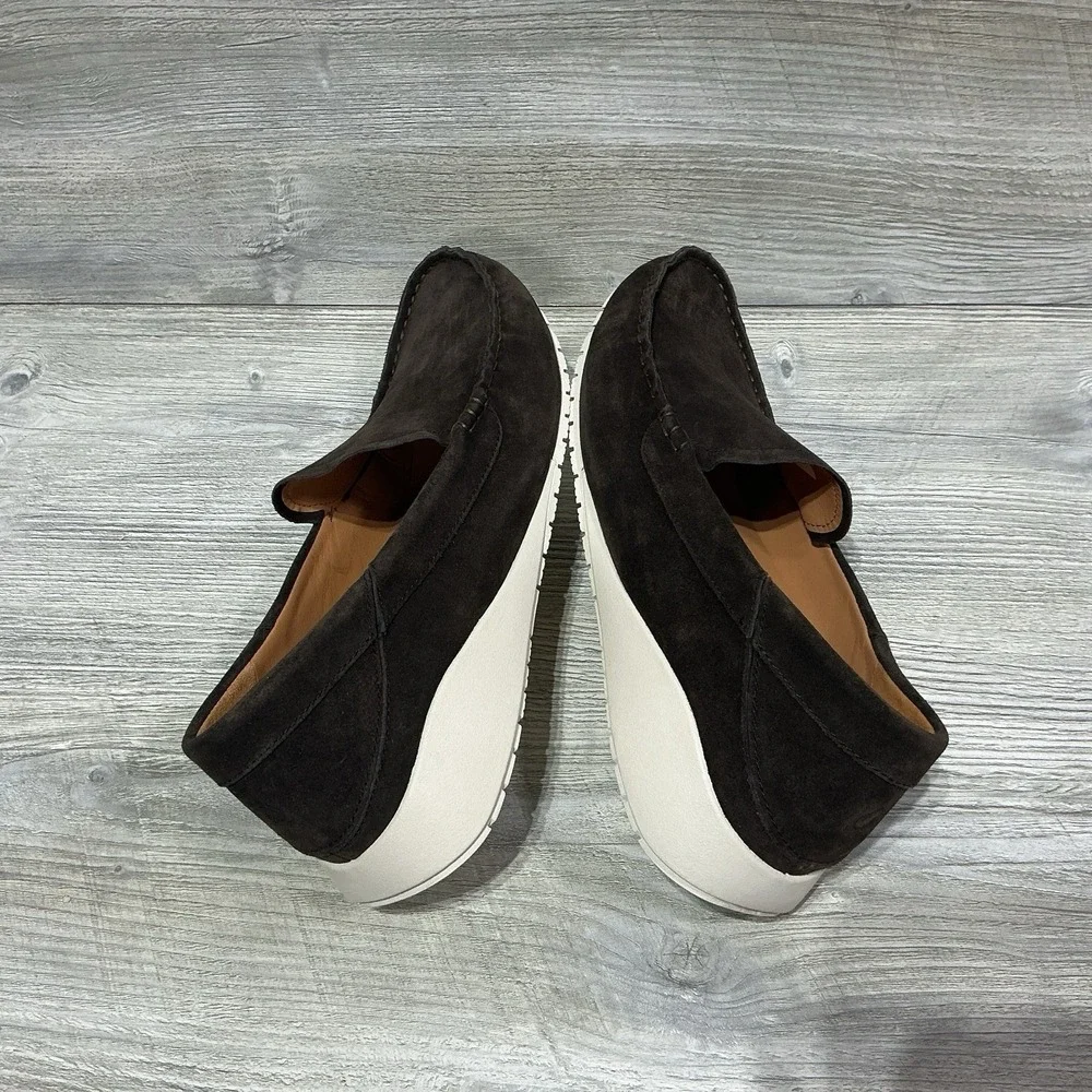 Olukai Men's Size 9.5 M Chocolate Brown Ka'a Slip-On Suede Driving Loafers